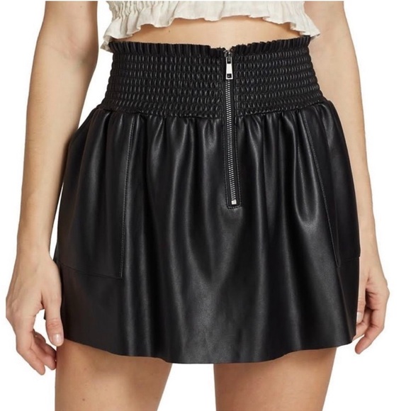 Ramy Brook NWOT Faux Leather Mini Skirt - Picture 1 of 7